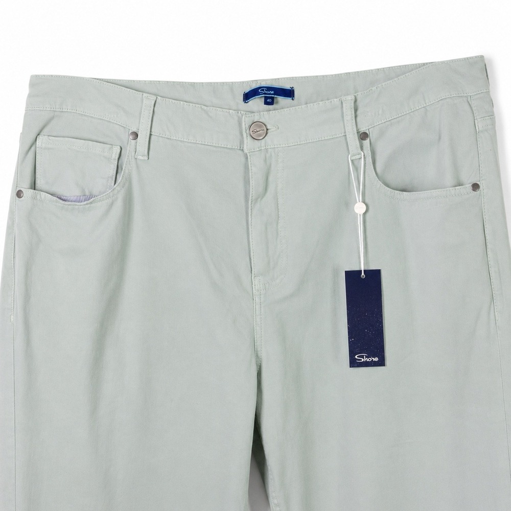 Shore Brand Mens 40x32 Straight Leg Canvas Pants Sage Green Coastal Casual NWT - Picture 4 of 6